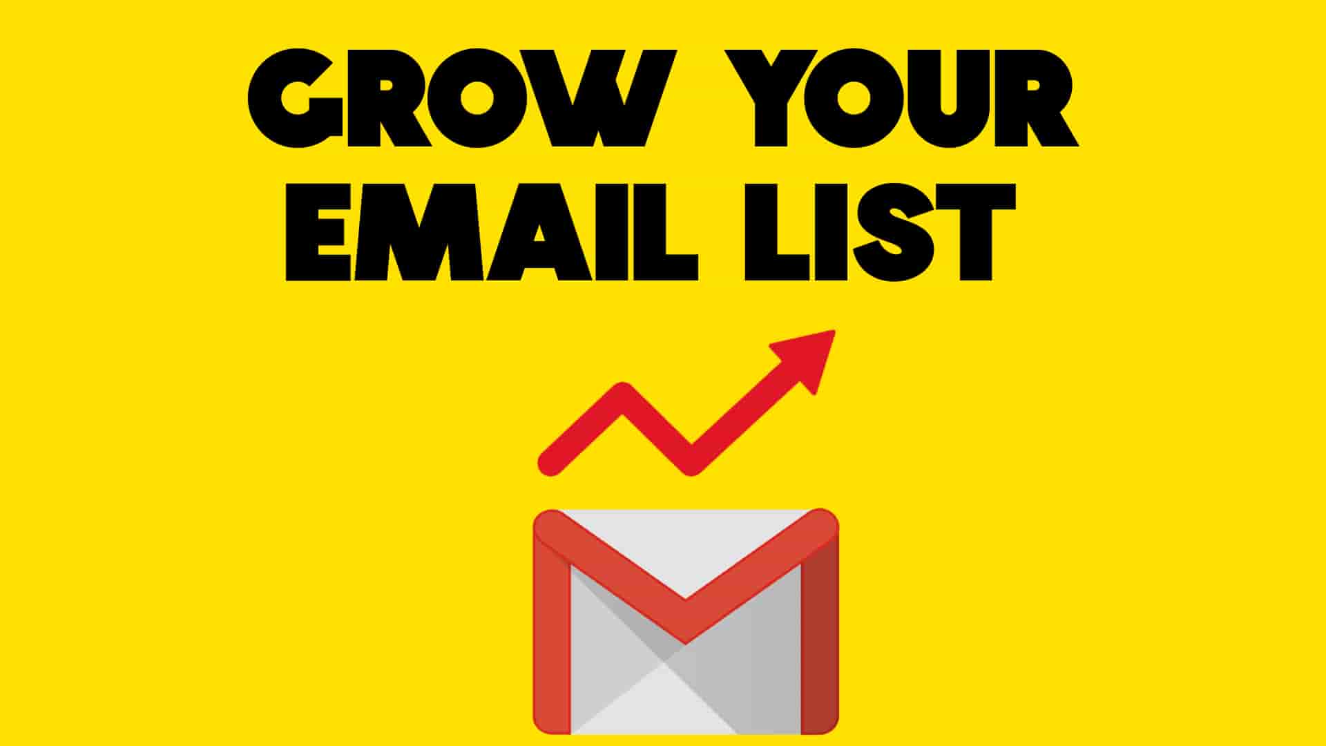Upwards arrow and Gmail logo showing how online fitness coaches grow email lists