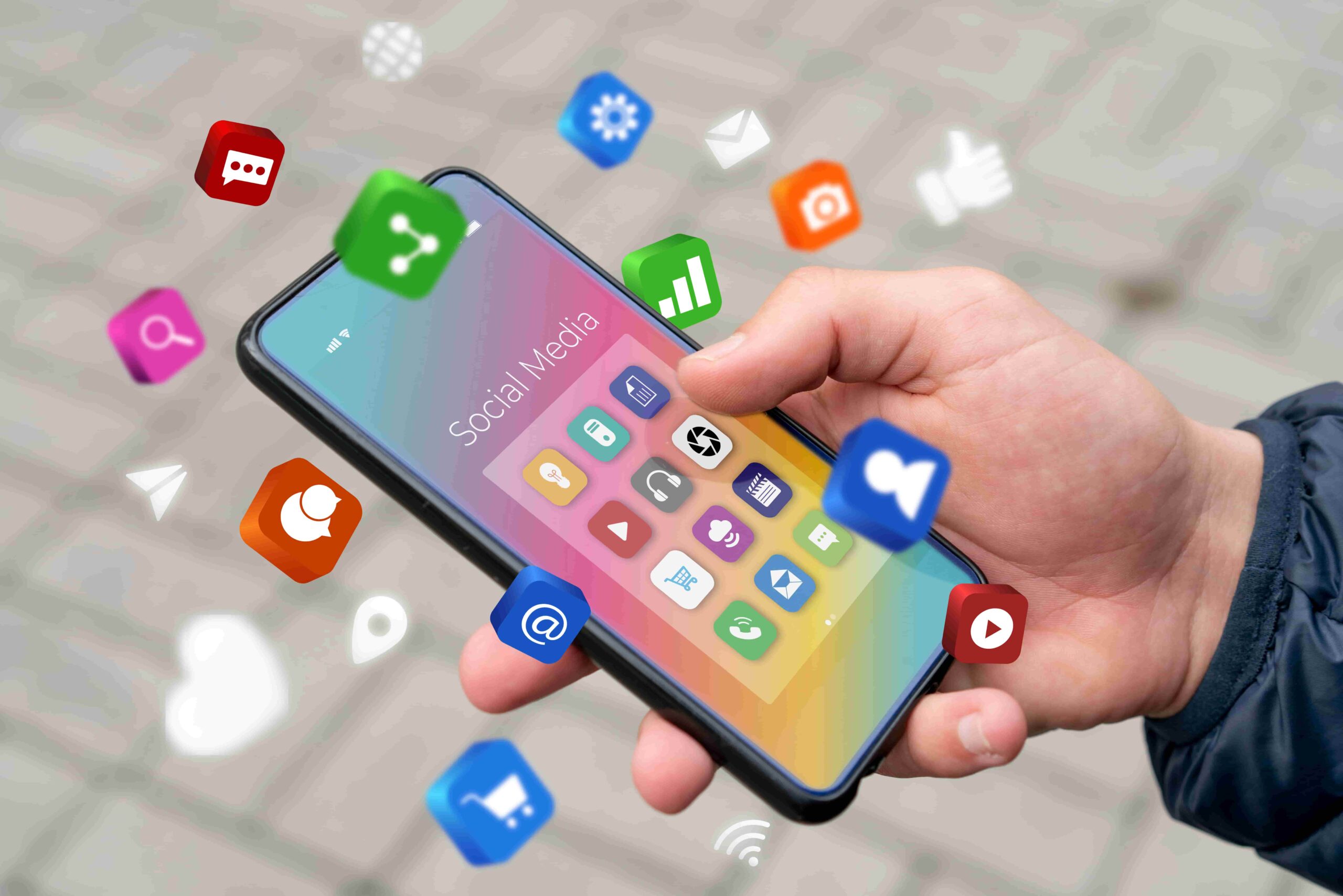 Online fitness coach writing convertible captions on phone for social media